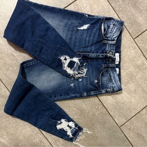 KanCan Dark Blue Distressed Skinny Jeans
